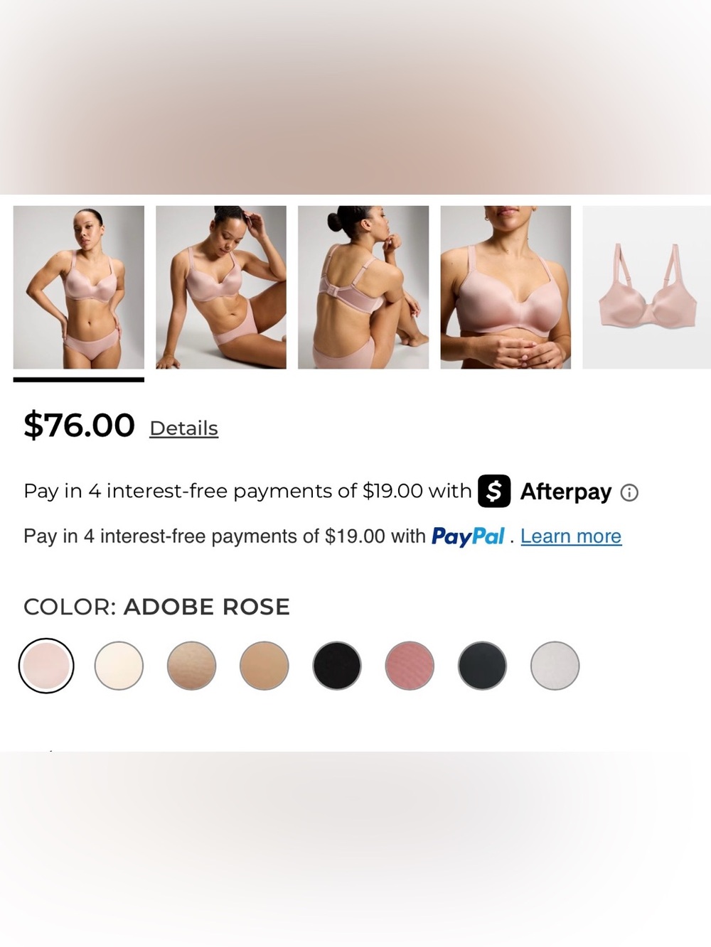 NWT Soma “Stunning Balconette Bra” in Adobe Rose, size 40D - Picture 5 of 7